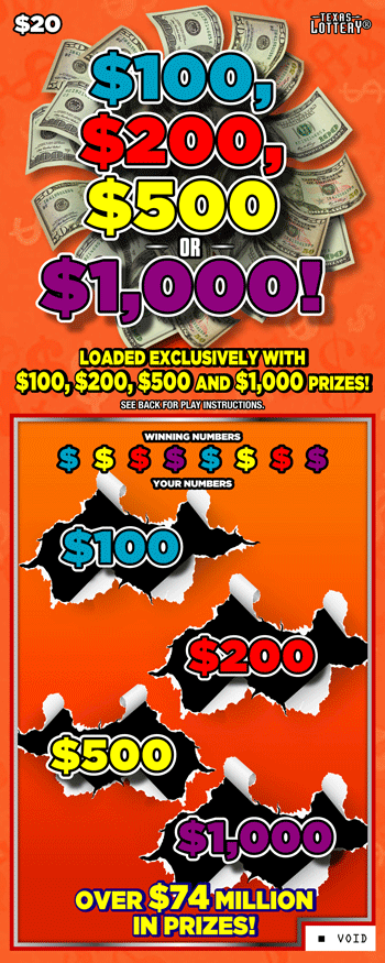 $100, $200, $500 OR $1,000! ticket