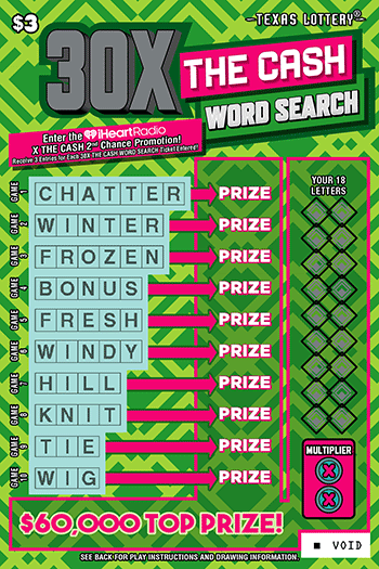30X The Cash Word Search ticket
