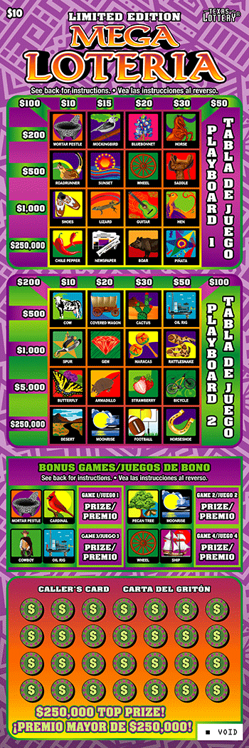 Limited Edition Mega Loteria ticket