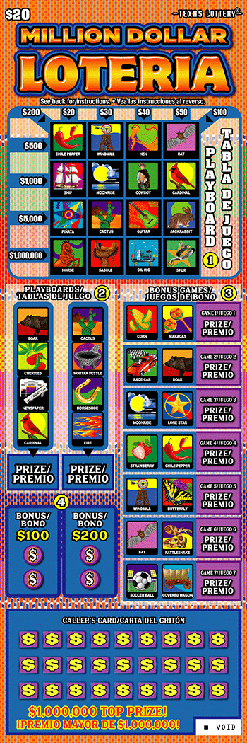 Million Dollar Loteria ticket
